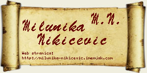 Milunika Nikićević vizit kartica